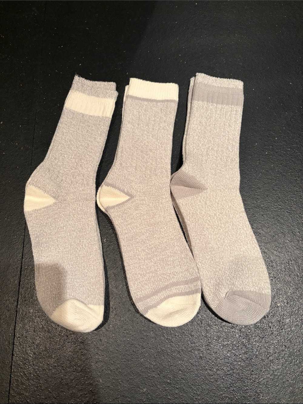 Roots Women's Neutral Crew Socks - Light Gray & Cream 3-Pack
